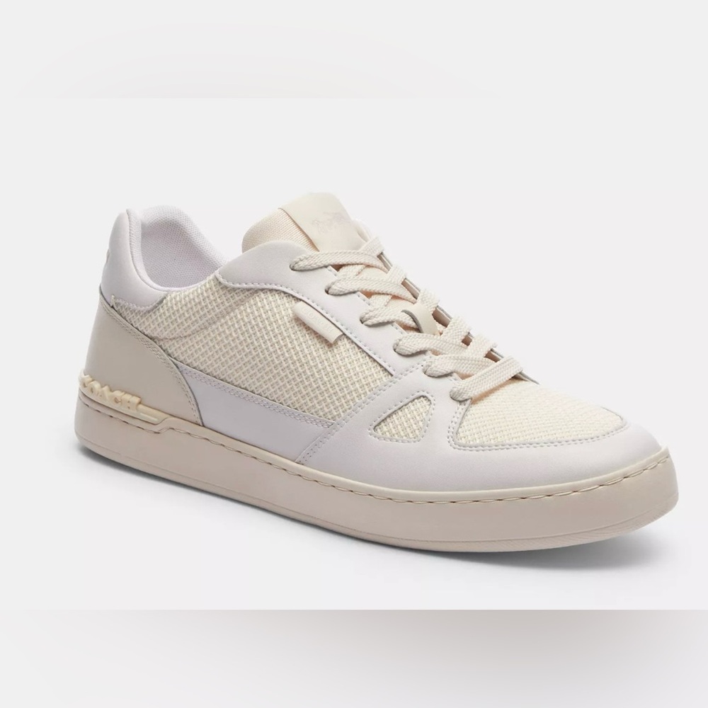 Coach Shoes Clip Court Sneaker Mens Tennis Shoes Chalk Optic White Sz 8 NEW